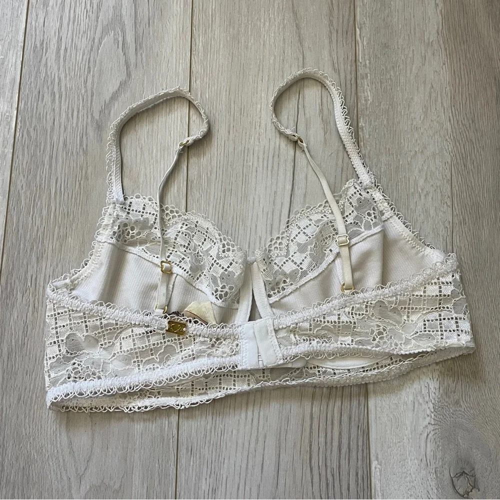For Love & Lemons Bra floral lace underwire White (medium) coquette soft girl